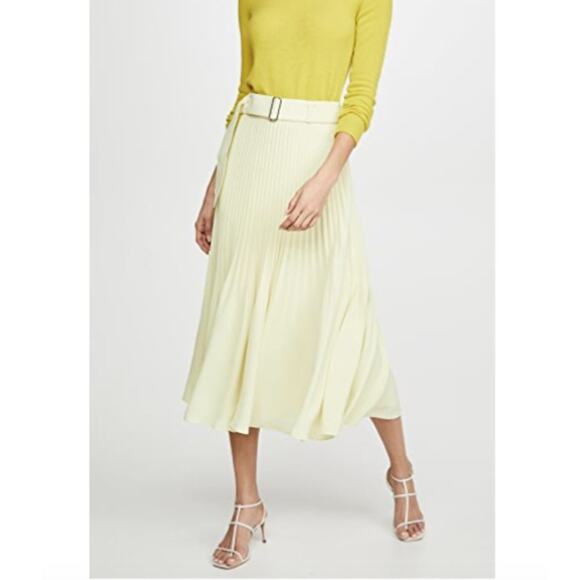 Club Monaco Split Pleated Belted Midi Skirt - Picture 2 of 8